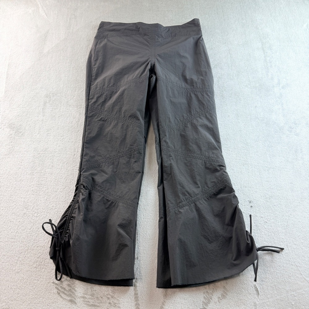 Silence + Noise Black Nylon Ruched Drawstring Parachute Pants Women's Size 0